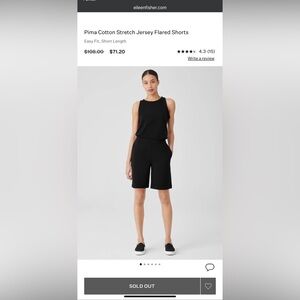 Eileen Fisher Pima Cotton Stretch Jersey Flared Shorts